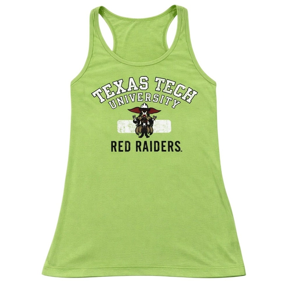 40 Winks Texas Tech Red Raiders Womens Graphic Tank Top‎ Size L Green Casual New